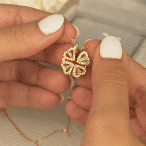 Four Leaf Heart Shape Necklace